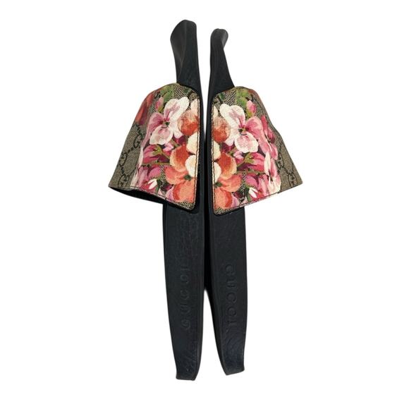 GUCCI GG Slides Bloom Supreme Logo Floral Print Coated Canvas Slip Ons Sandals 8 - Picture 6 of 13